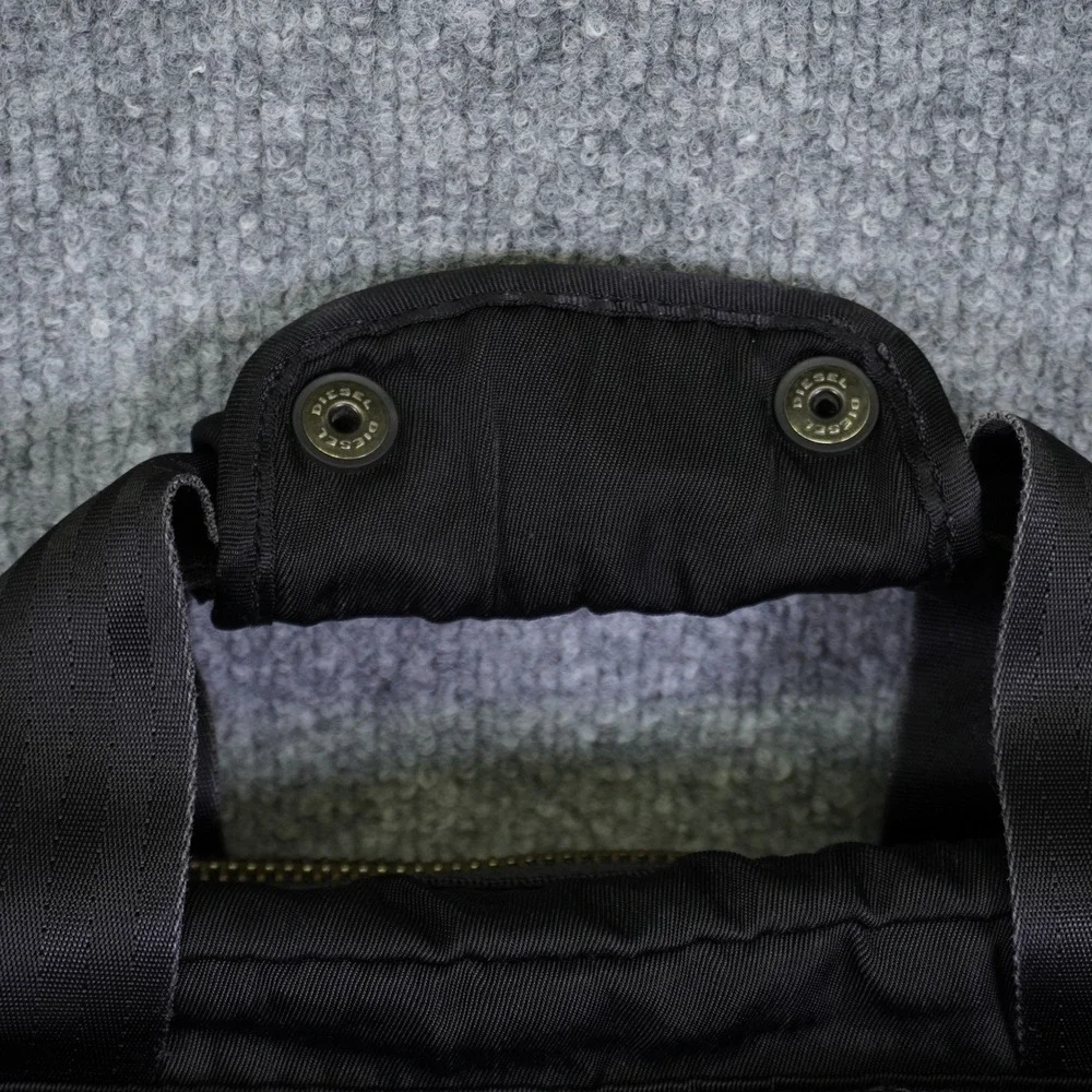 Vintage Diesel Messenger Bag Black Utility Tactical Nylon Leather Laptop Case